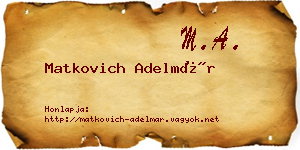 Matkovich Adelmár névjegykártya